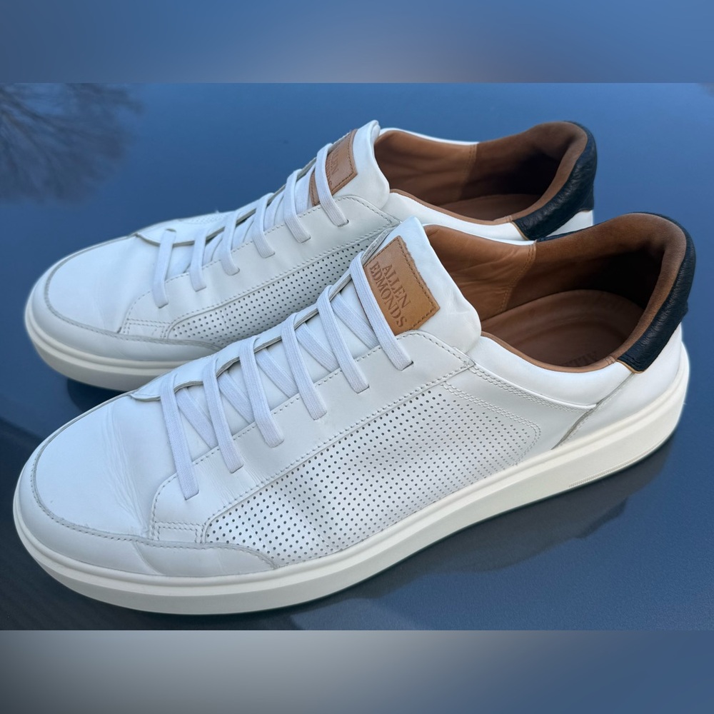 Alan Edmonds Oliver perforated Leather Sneakers White/Black Size 14D